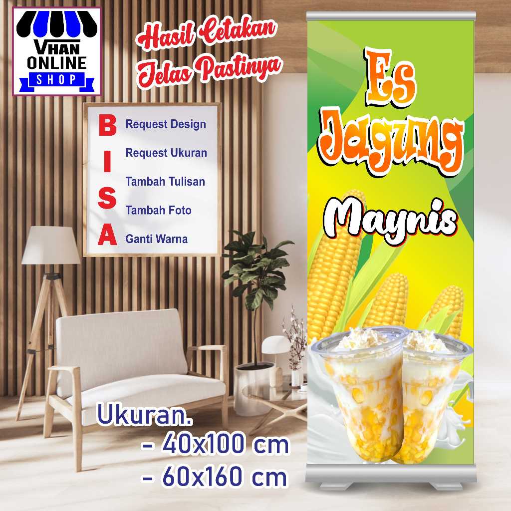 Cetak Banner Spanduk Custom Es Jagung Viral Atau Jasuke