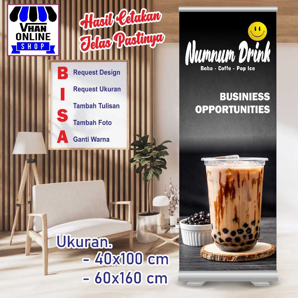 Spanduk Banner Custom Jualan Minuman Boba Viral