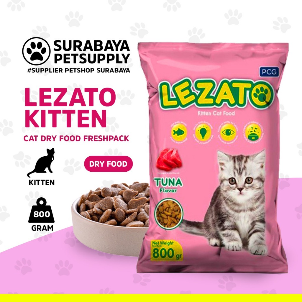 Lezato Kitten 800 gram dryfood - Lezato Dryfood - Makanan kucing merk lezato - Lezato kitten tuna - 