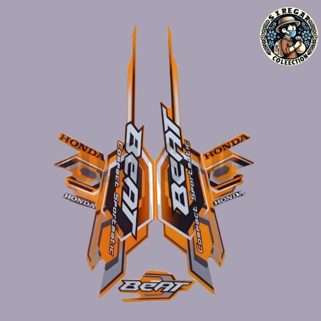 Sticker Striping Motor Honda Beat Karbu 2008 Kuning list body motor beat Karbu