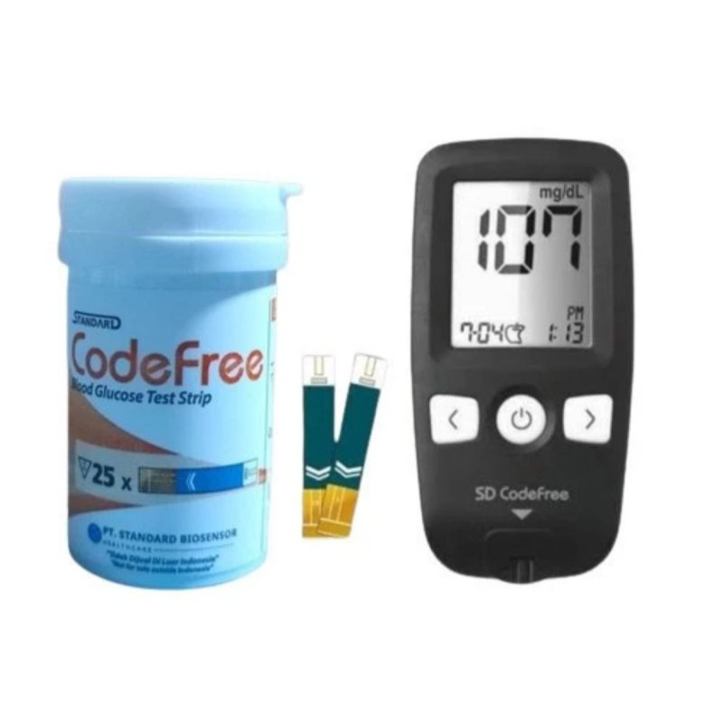 SD BIOSENSOR CODEFREE BLOOD GLUCOSE TEST STRIP GULA DARAH CODEFREE isi 25 Strip