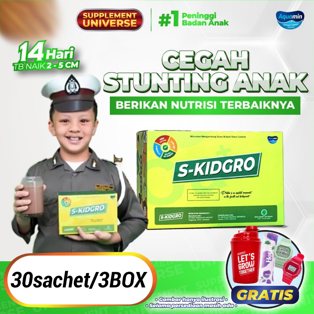 

3 BOX - S-KIDGRO Susu Supplemen Peninggi Badan Anak Terbaik - BPOM