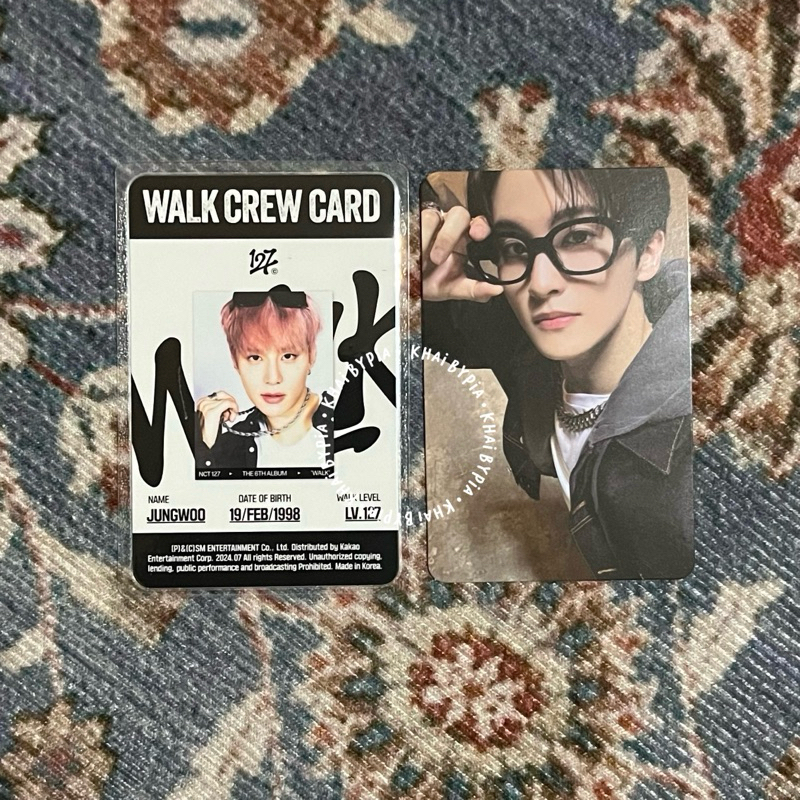 NCT Mark walk poster kacamata glasses pc photocard jungwoo crew card