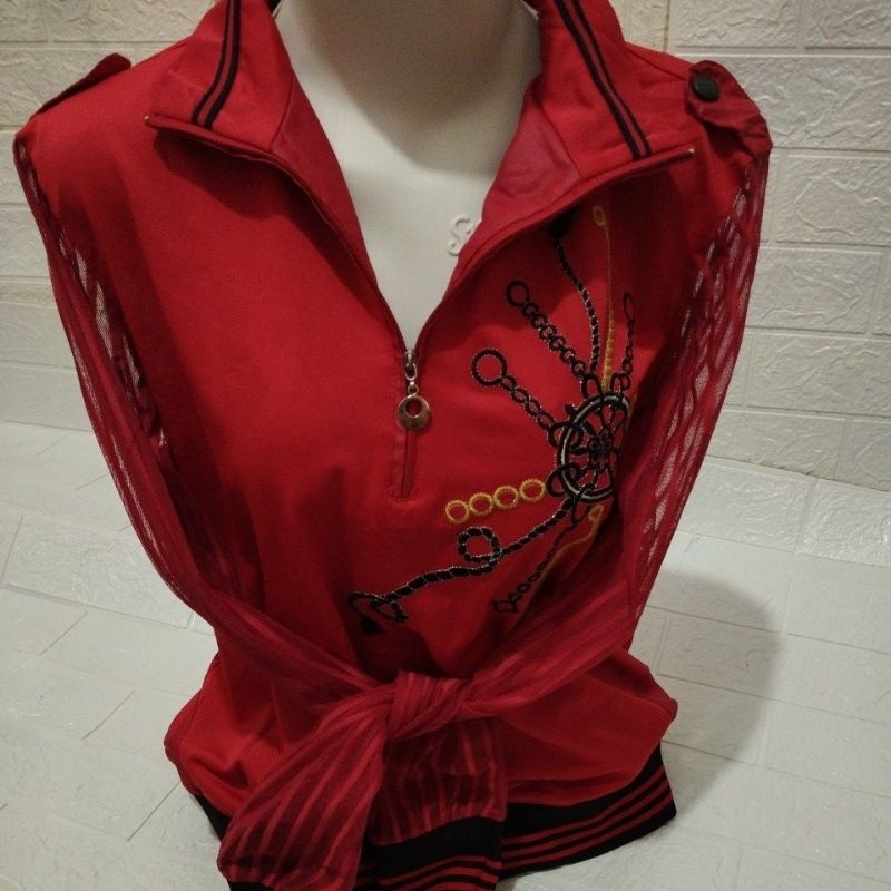 baju sport wanita tangan transparan