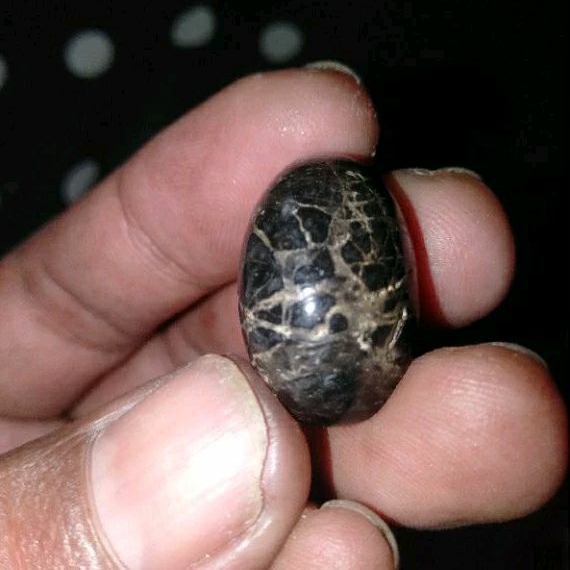 Batu Sisik Naga Pirus Hitam Urat Jala Semeru Lumajang