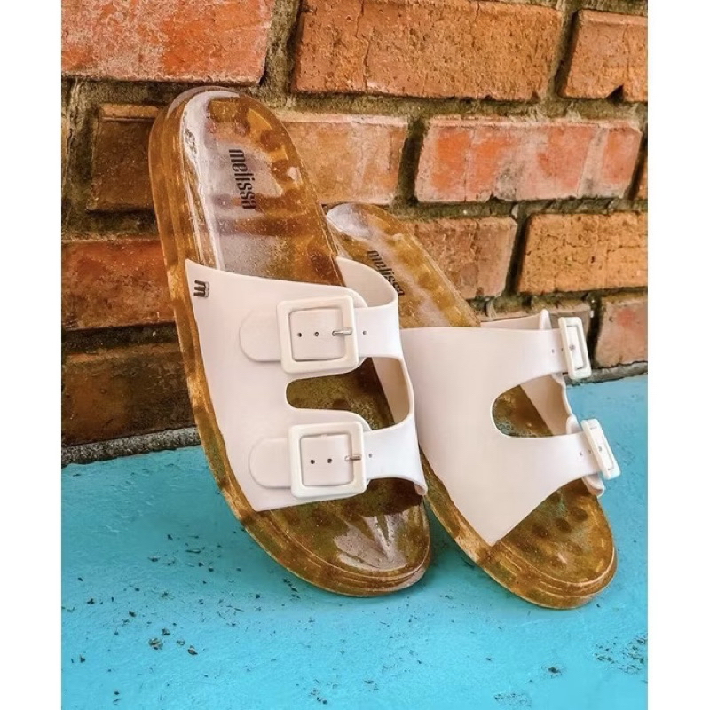 Melissa Wide Ad White/Rice Husk 39 NEW