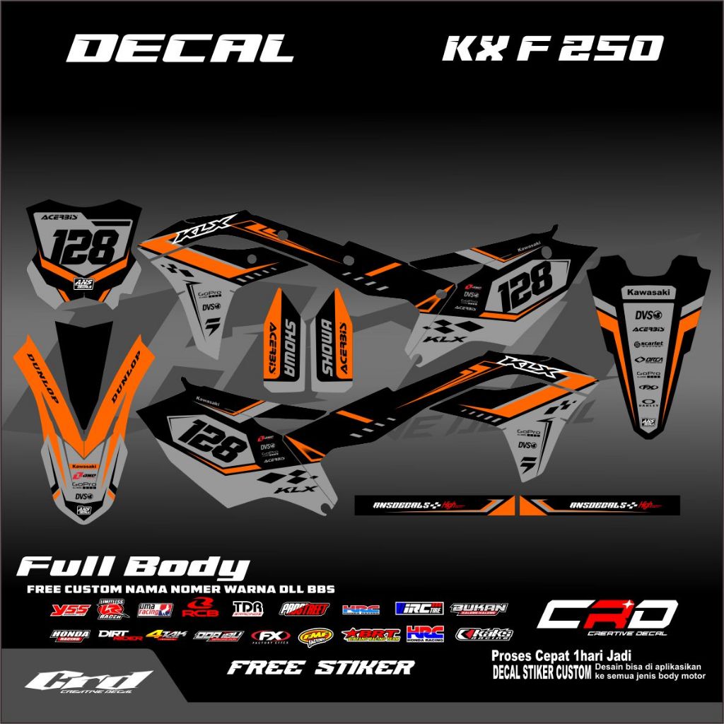 DECAL STICKER KX 250 DECAL KX 450 DECAL STICKER KXF 250 DECAL KXF 450