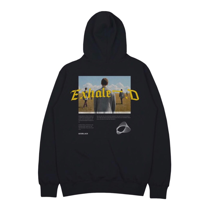 HANNYSTORE Exhale Black Hoodie