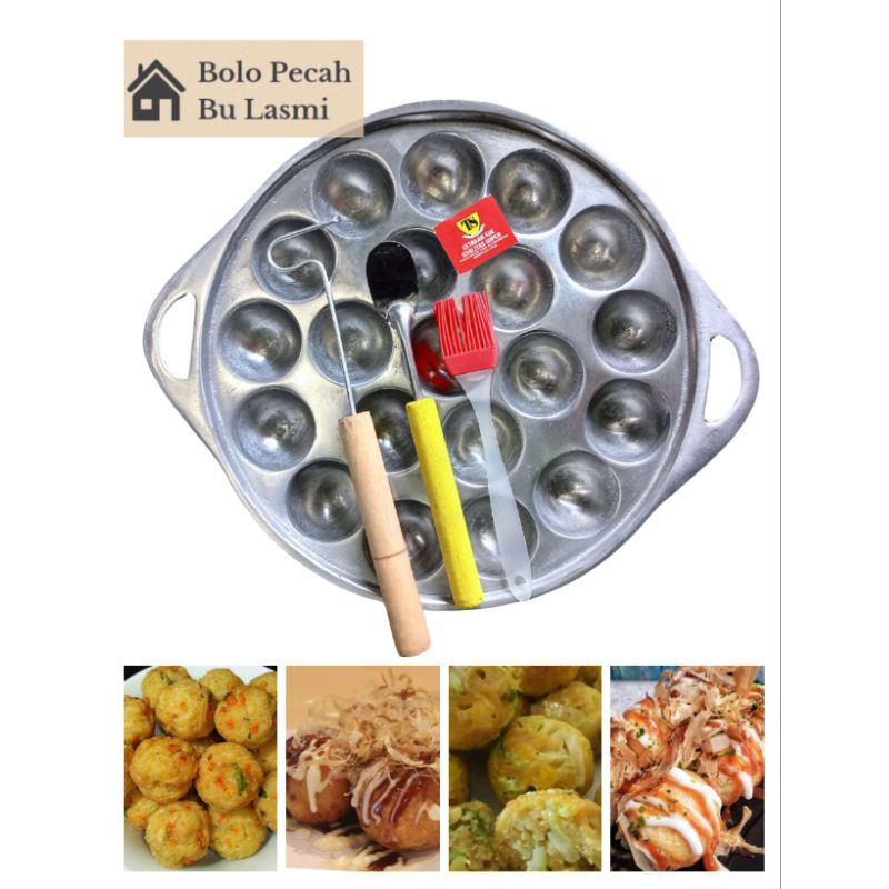 CETAKAN TAKOYAKI LUBANG 20 BESAR TEBAL PREMIUM / CETAKAN TELUR CONGKEL / CETAKAN BOLA-BOLA MIE / CET