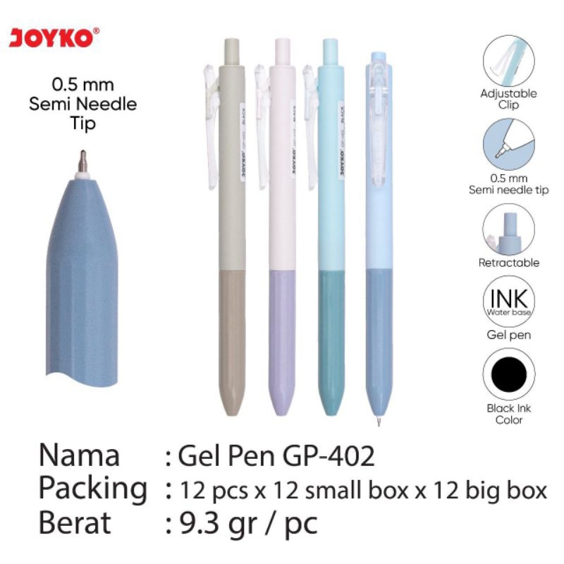 

Bulpen Joyko Gel GP-402 (1pak isi 12pcs)