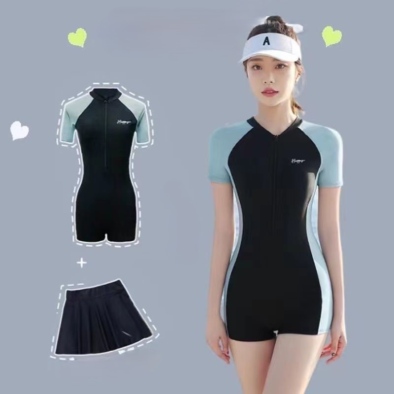 PP Baju Renang Swimsuit Swim Wear Satu Set Rok dengan Pad Bra Terusan Bikini One Piece 1-17