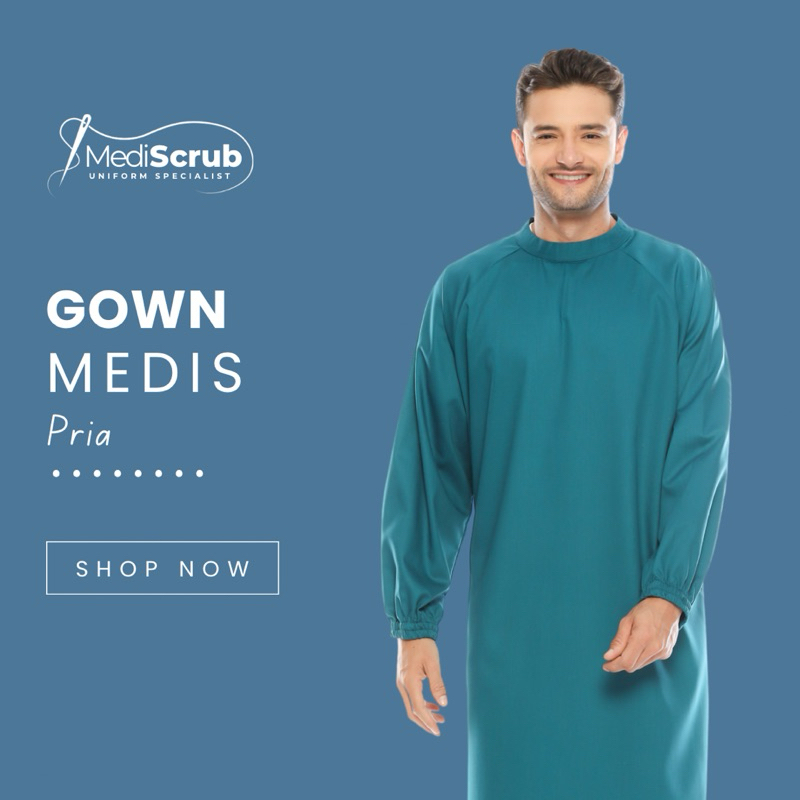 GOWN PRIA Apron Medis Dokter Perawat APD