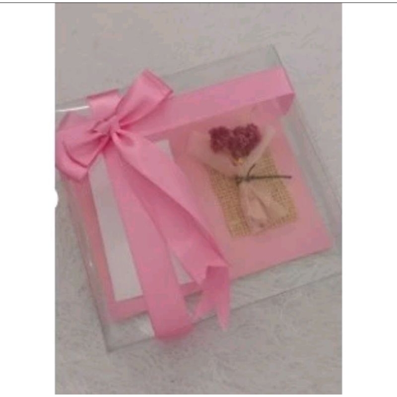 

kotak mika souvenir ukuran 18.5x15x2, model dos kue