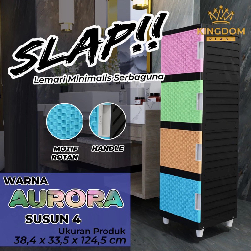 Lemari Plastik Swing Fawsline 4 Susun / 3 Susun Lemari Fawsline Orange Rainbow Lemari Oppa / Kingdom