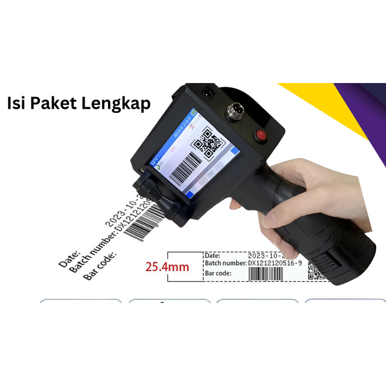 Handheld Inkjet Printer Cetak Barcode Expired Date Logo