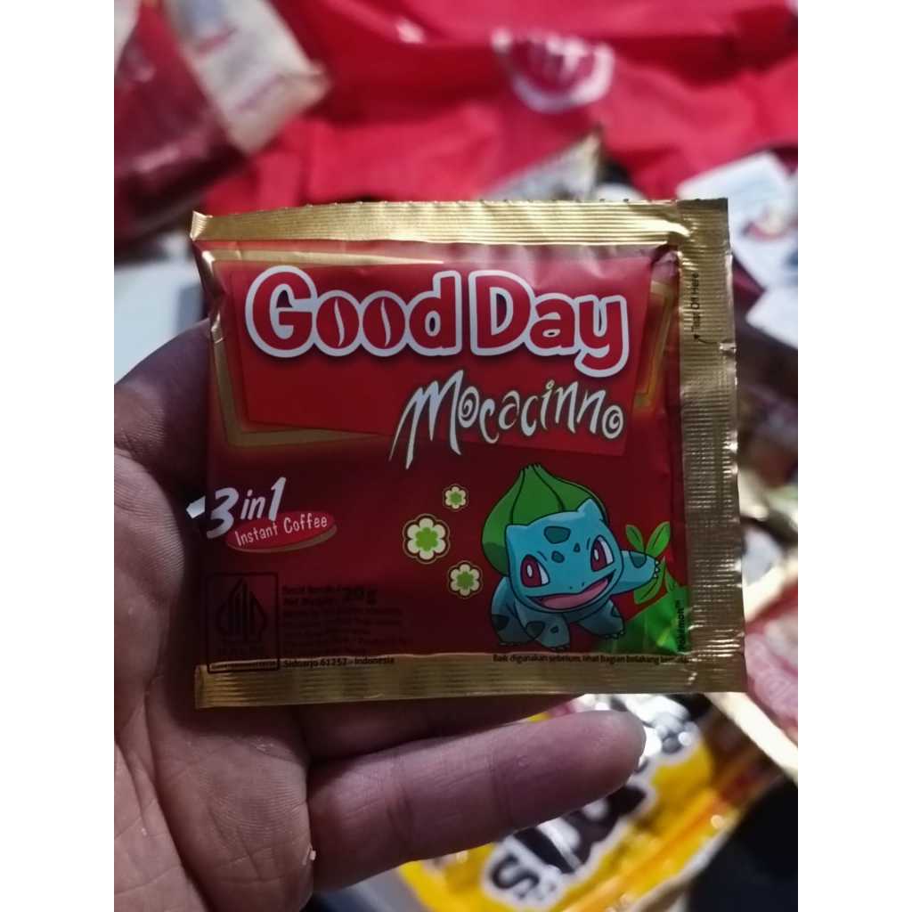 

Kopi Good Day Mocacinno X Pokemon Bulbasaur 3 In 1 Instant Coffee Sachet 20gr