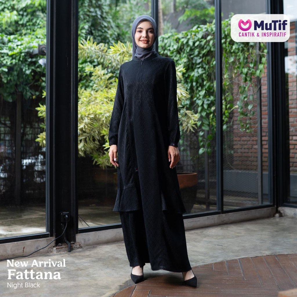 MUTIF | GAMIS MUTIF | MuTif Fattana| Fattana Night Black | Dress Muslimah | Gamis MuTif / ORI 100%