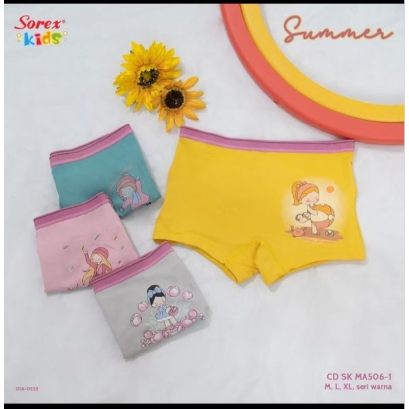 3 PCS SOREX KIDS 506/BOXER ANAK PEREMPUAN