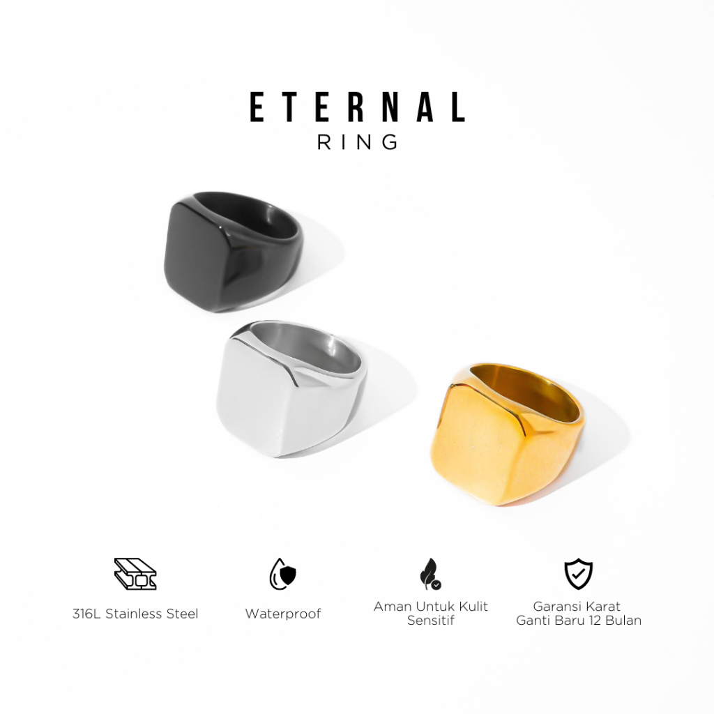 PROJECT NINETYSEVEN - Eternal Ring - Cincin Titanium Pria Wanita Anti Karat