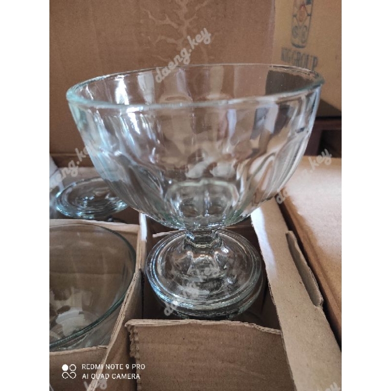 Gelas ice cream kaca | Gelas es teller kaca | Gelas es campur kaca | Gelas mangkok souvenir pernikah