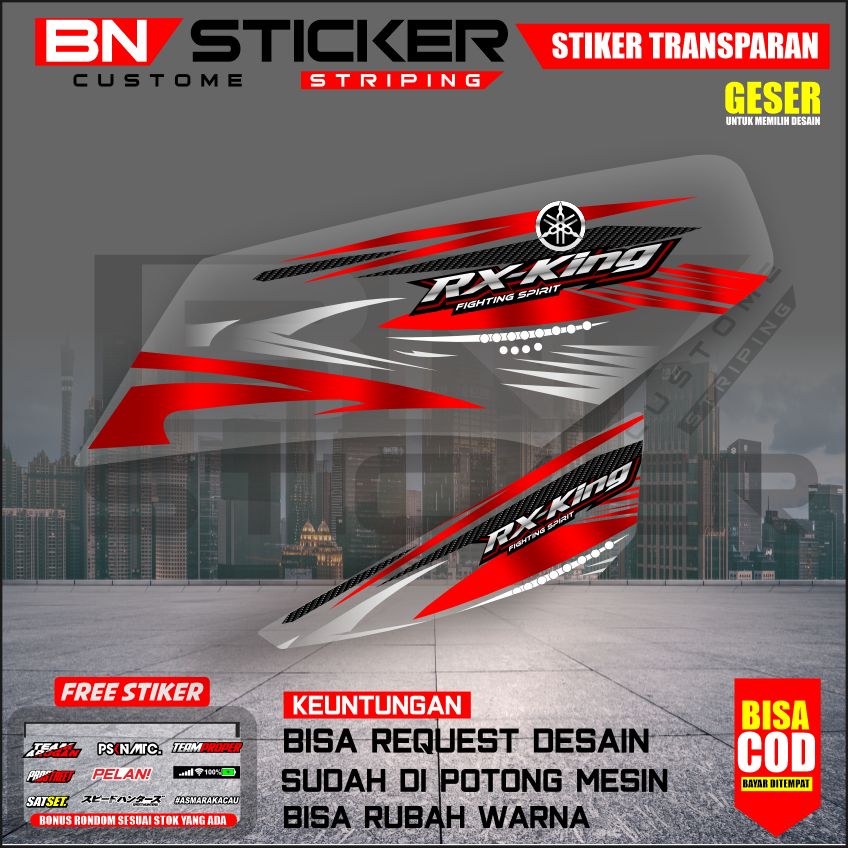 STRIPING DECAL RX KING FACELIFT CUSTOM TRANSPARAN STRIPING RX KING VIRAL UV PREMIUM MAX DECAL IX-37