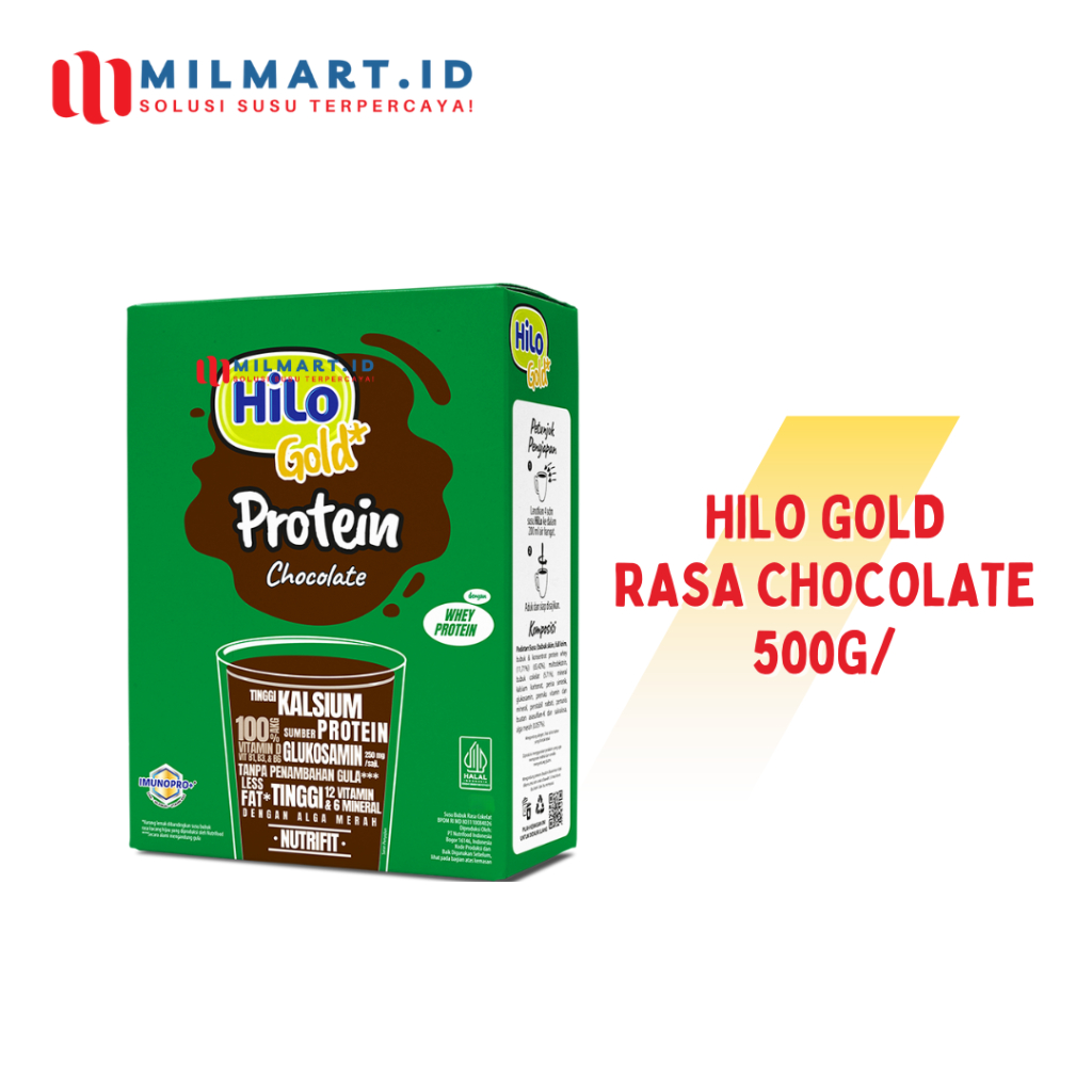 

HILO GOLD CHOCOLATE 500 G SUSU NUTRISI LANSIA TINGGI KALSIUM RENDAH LEMAK RASA COKLAT