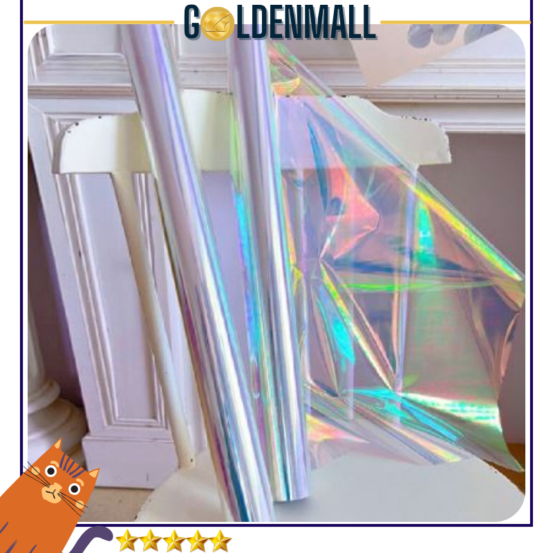 

HOLOGRAM ROLL Plastik OPP holographic rainbow transparent pelangi kertas bunga wrapping paper 6045