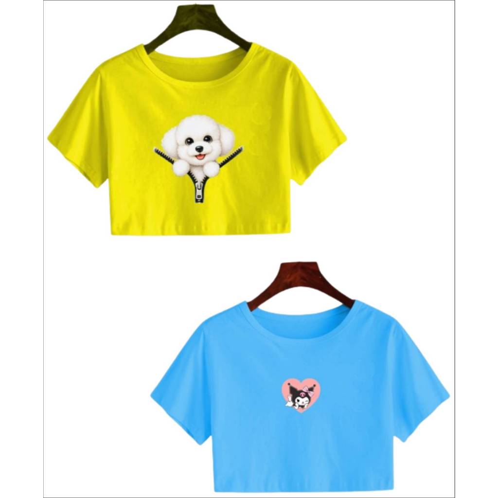 crop top kuromi poodle viral anak anak