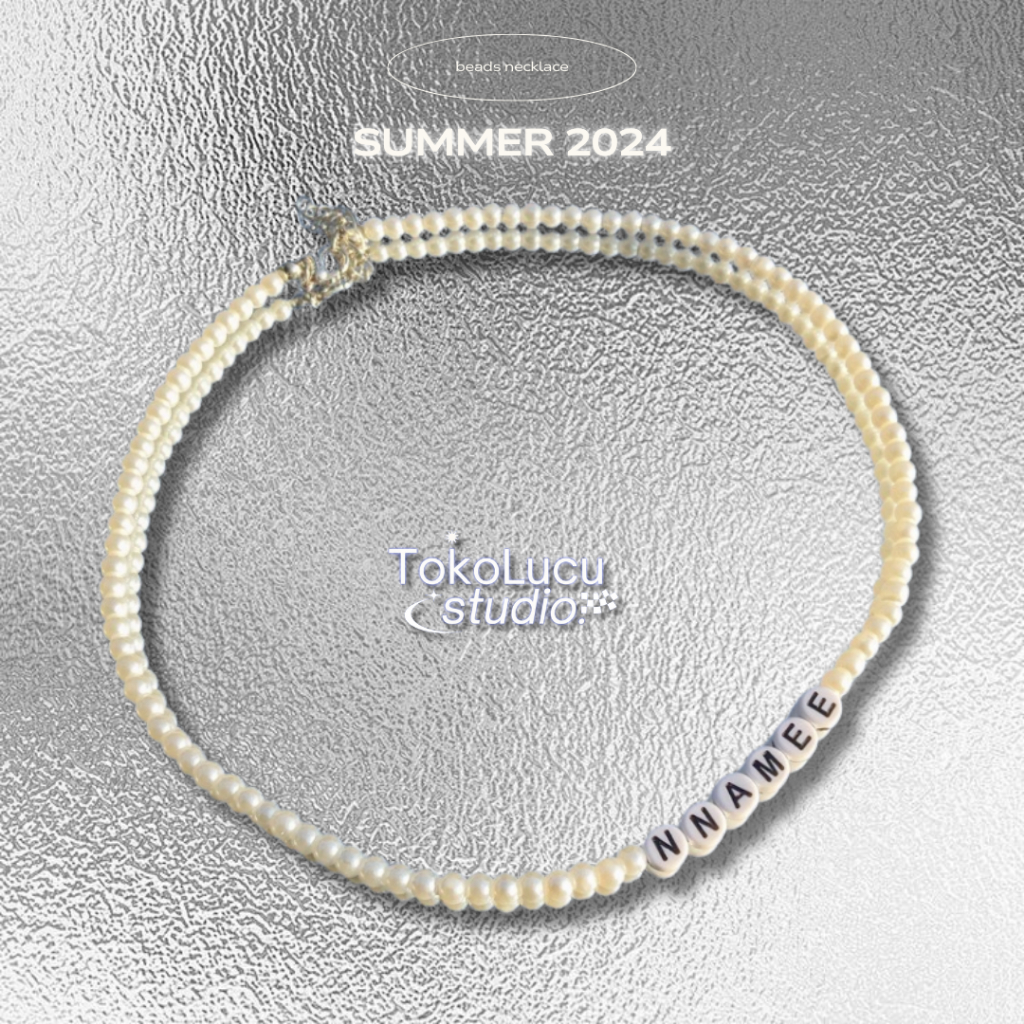Kalung mutiara / pearl necklace / kalung mutiara pria wanita / kalung inisial