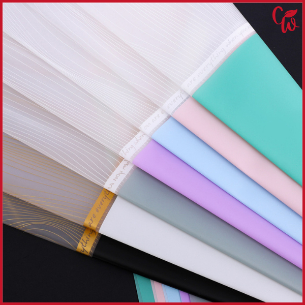 

20 Lembar Flower Wrapping Paper List Gold Kertas Cellophane Buket Bunga Florist Hand Bouquet KB6066