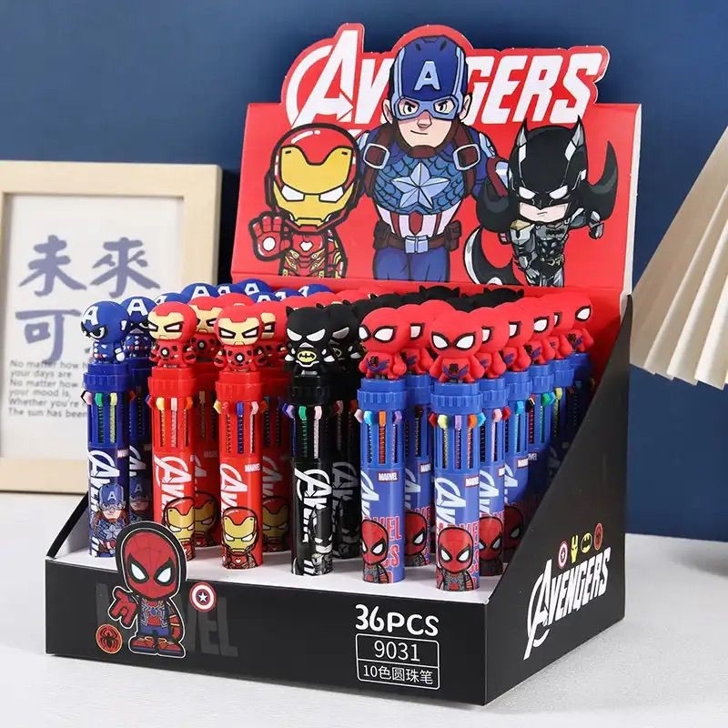 

(1Pcs) Pulpen 10 Warna Karakter Lucu / Pulpen Cetek 10 Warna Fancy Avengers