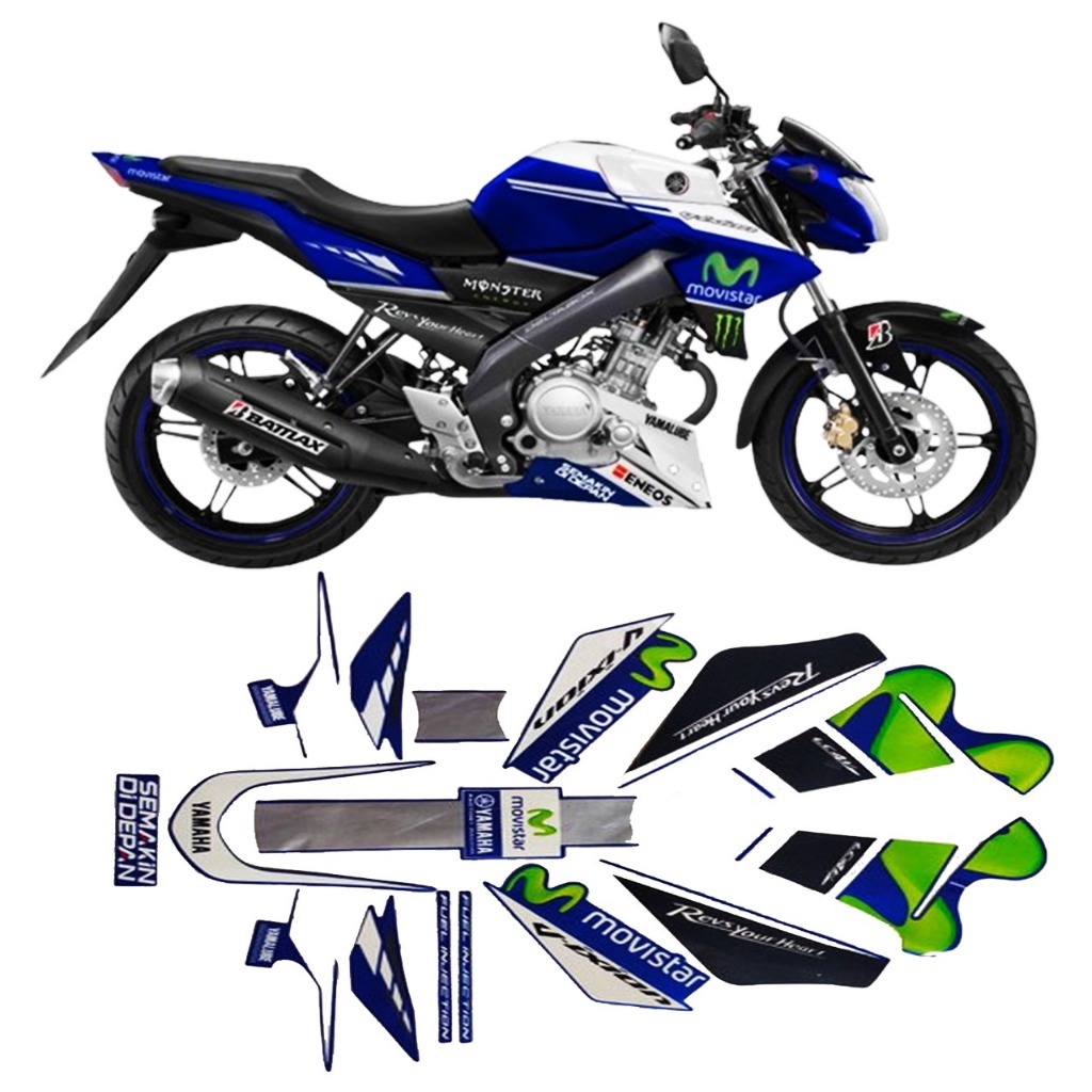 Stiker Striping Yamaha Vixion Movistar 2015 - List Stiker Standar Vixion Movistar 2015