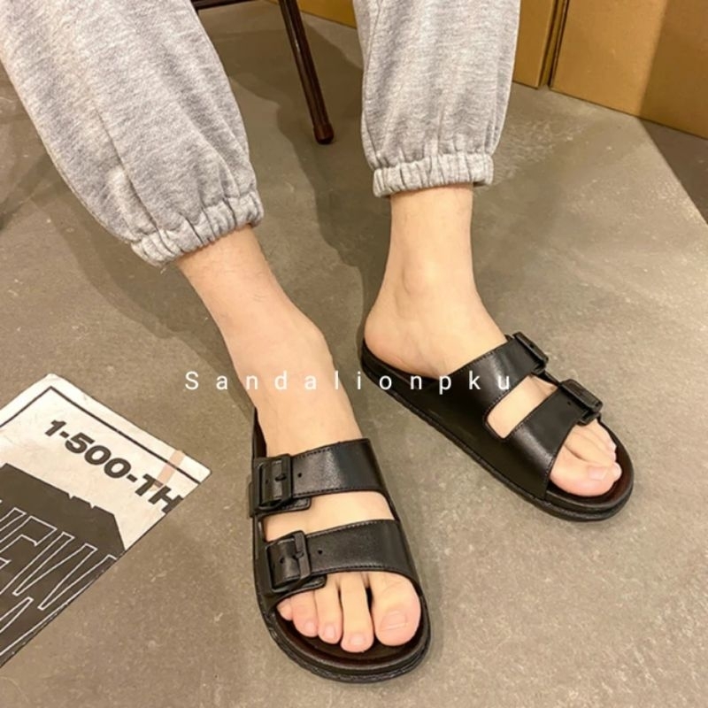 Sandal cowok ban dua gesper premium