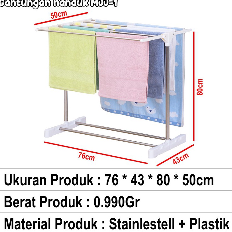 Kejutan Terbesar Jemuran Anduk Plastik Portable Tempat Jemur Handuk Gantungan Kamar Mandi Rd