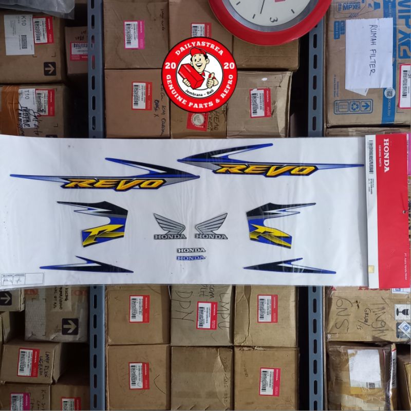 LIS STICKER STRIPING BODY BIRU HONDA REVO R ABSOLUTE 2007 2008 ORIGINAL ORI ASLI AHM 871X0-KVR-620ZD