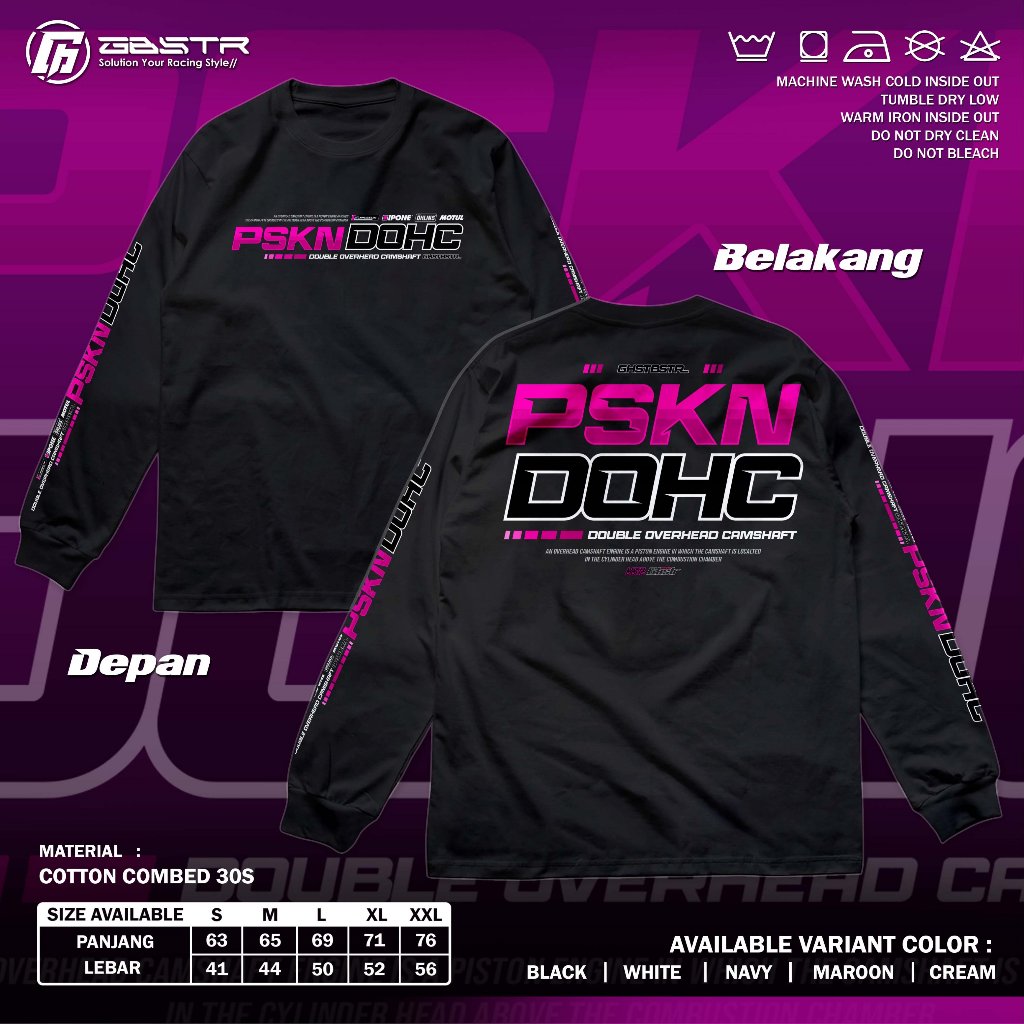 KAOS RACING PSKN DOHC - Double Overhead Camshaft - Tshirt Longsleeve - DOHC Gank Ohlins HRC Michelin