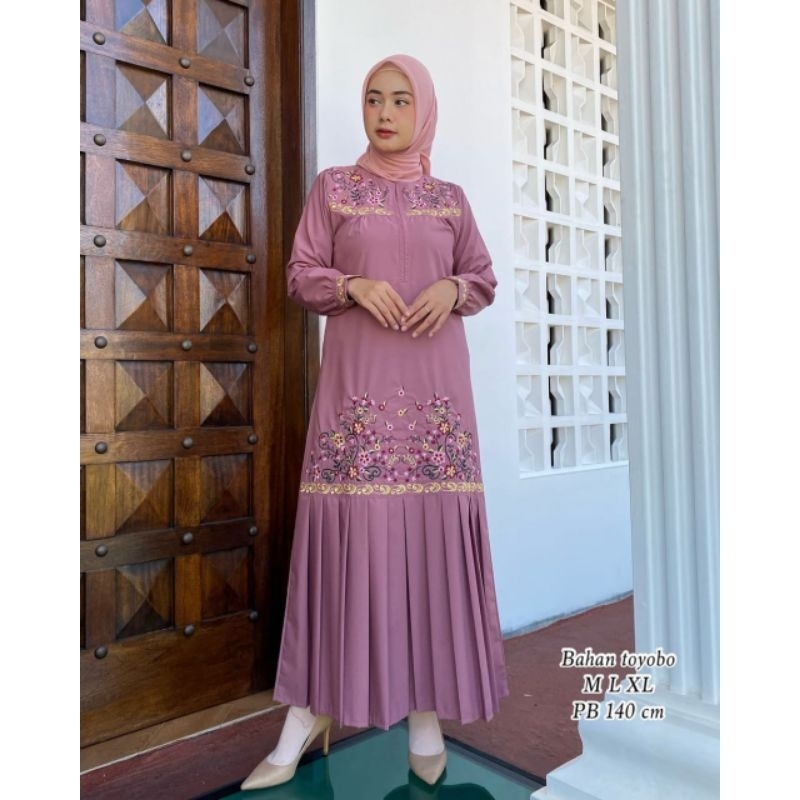 GAMIS SURAMADU/Gamis bordir toyobo/Gamis bordir terbaru/Gamis bordir populer/Gamis bordir fashion