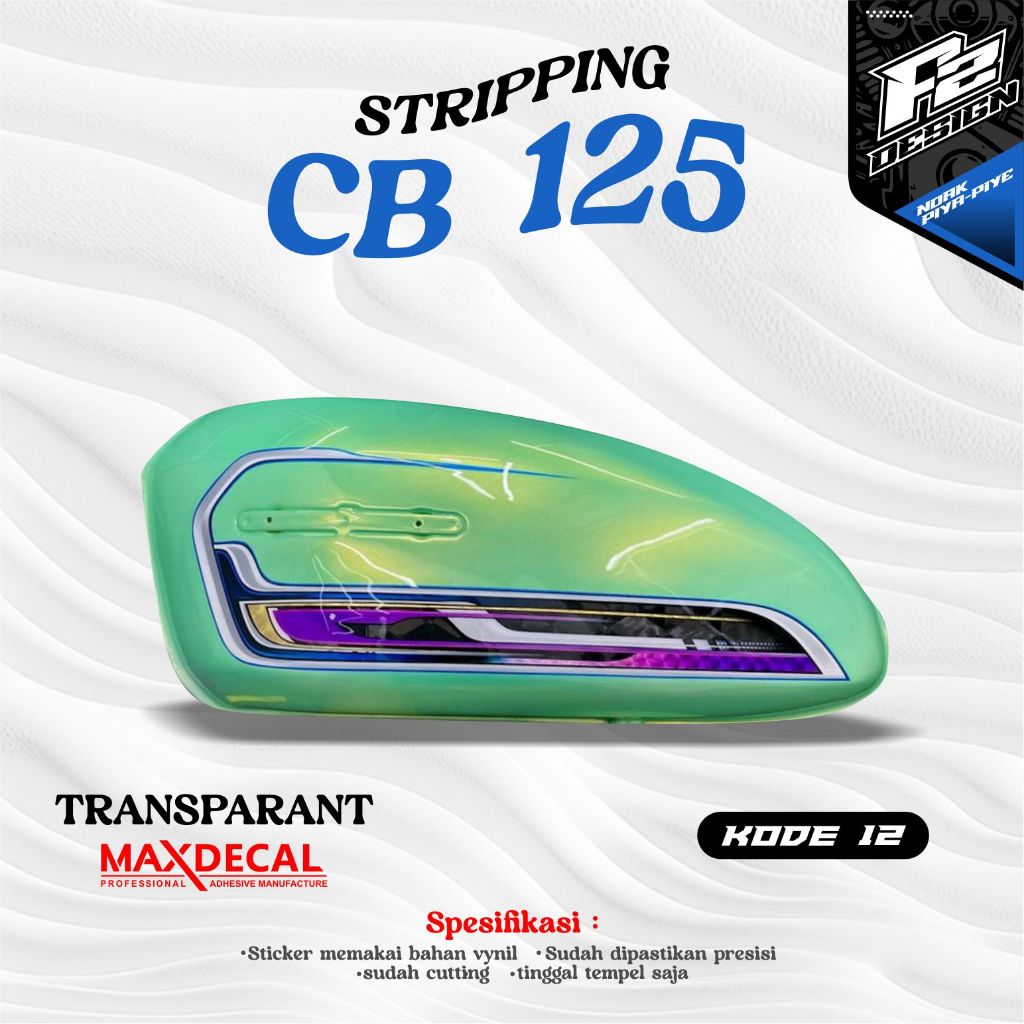 STIKER TANGKI CB POLOS CB BATIK STRIPING CB 125 CB 100 CB GLATIK kode 12