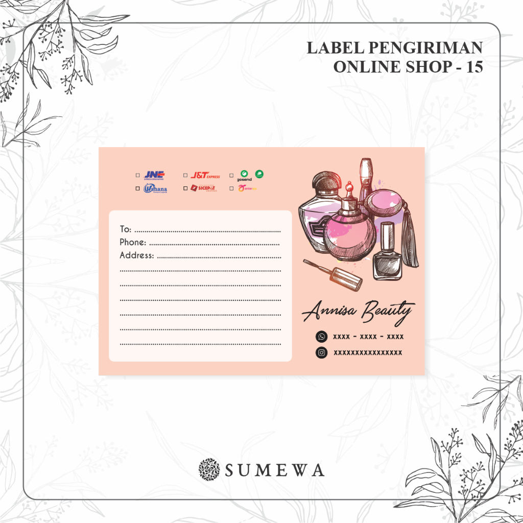

Label Pengiriman Online Shop / Label Paket / Label Alamat / Sticker Pengiriman / Sticker Resi / Label Olshop - 15