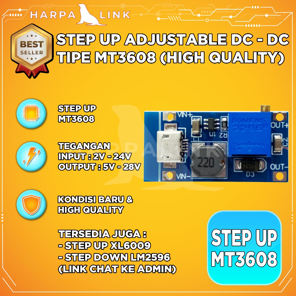 MT3608 Step Up DC-DC 2A Stepup DC to DC Module Power Booster MT3608 Micro USB Step Up Adjustable DC 