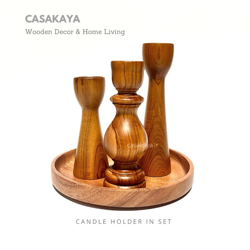 [Sam ] / candle holder set / Tempat Lilin Kayu / Alas Lilin / Dekorasi Kayu