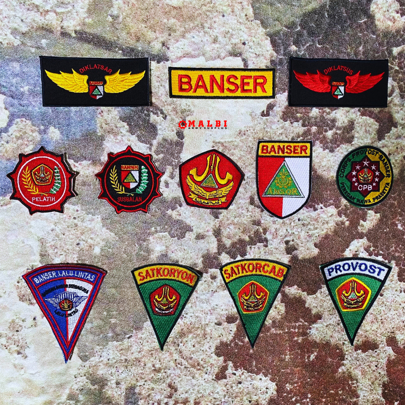 Atribut BANSER Flat Halus Badge BET BANSER Satu Set Bordir Biasa BALANTAS PROVOS SATKORYON SATKORCAB