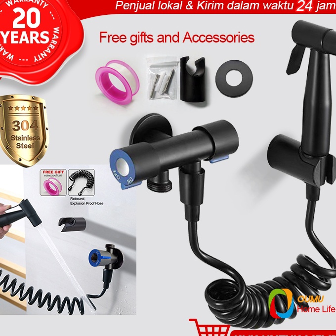 Hematku SUS34 Jet Shower ClosetKran Cabang 2Jet Washer ToiletKran Toilet Duduk 1 SetShower Closet Du