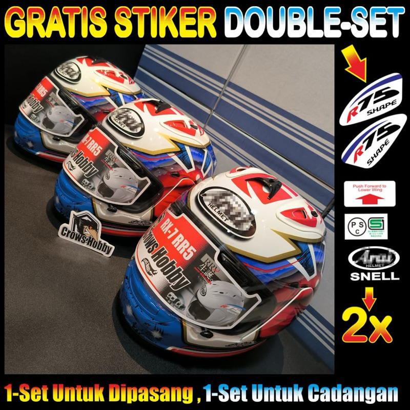 HELM COPY Clone RX7 RR5 Motif PEDROSA SPIRIT BLUE bukan TSR