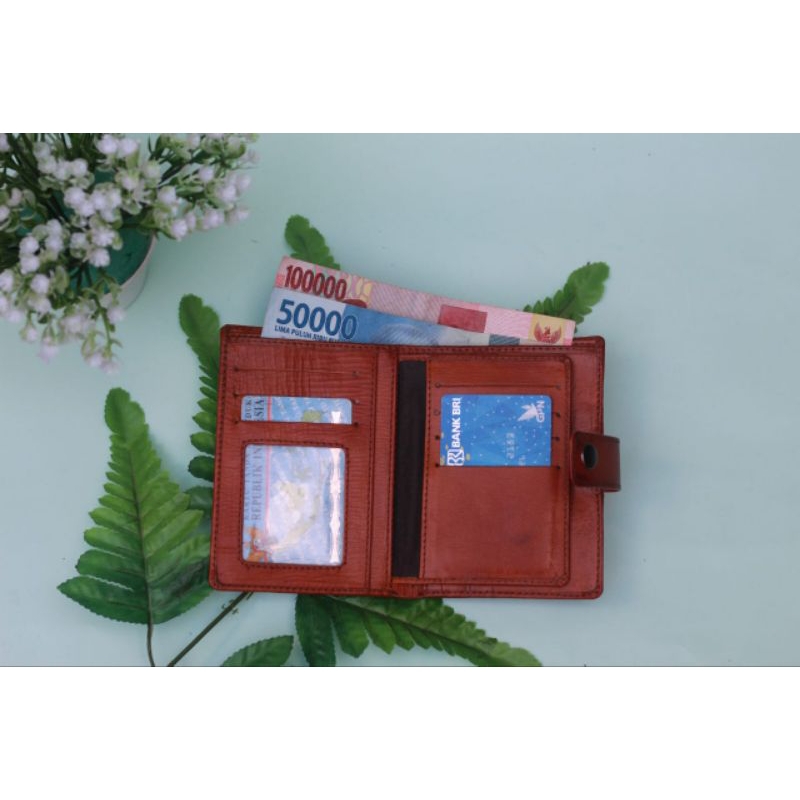 Dompet Pria 3/4 Kancing Bahan Kulit Sapi Premium Original Classic