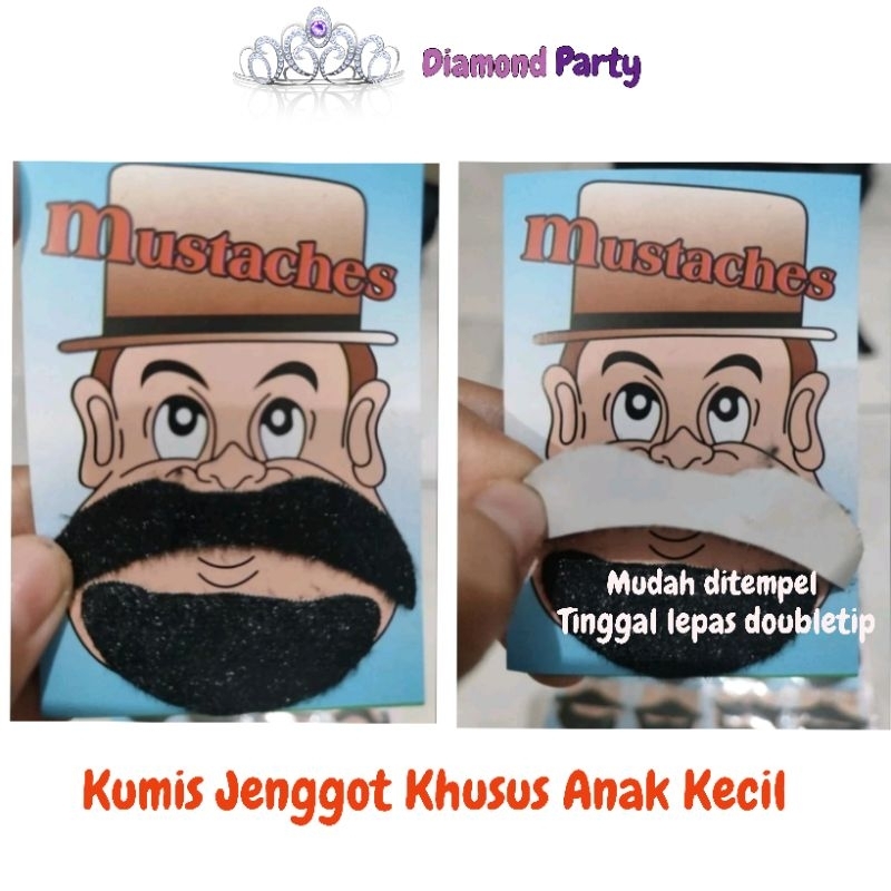 Kumis Jenggot Palsu Anak Kecil Untuk Properti/Kostum/Halloween