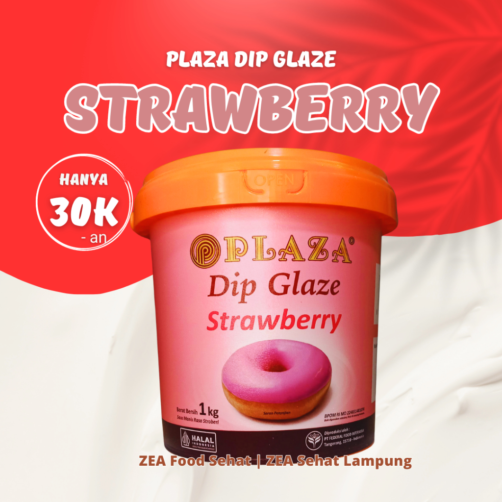 

Plaza Dip Glaze Strawbery 1kg Selai Olesan Donat, Roti Bakar dan Topping Es Krim