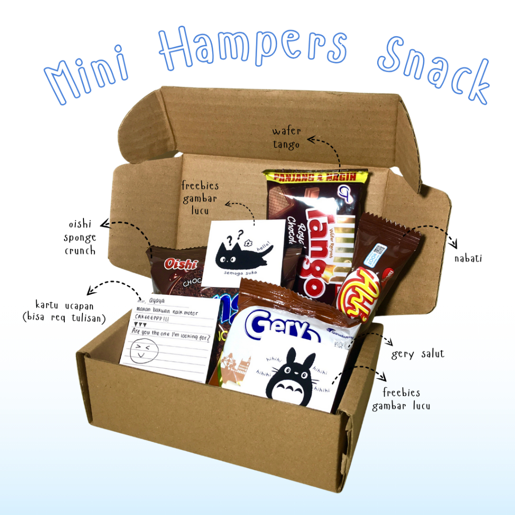 

Tinytiani | Snack Box / Mini Hampers Snack | Hampers Jajan | Hampers Lucu