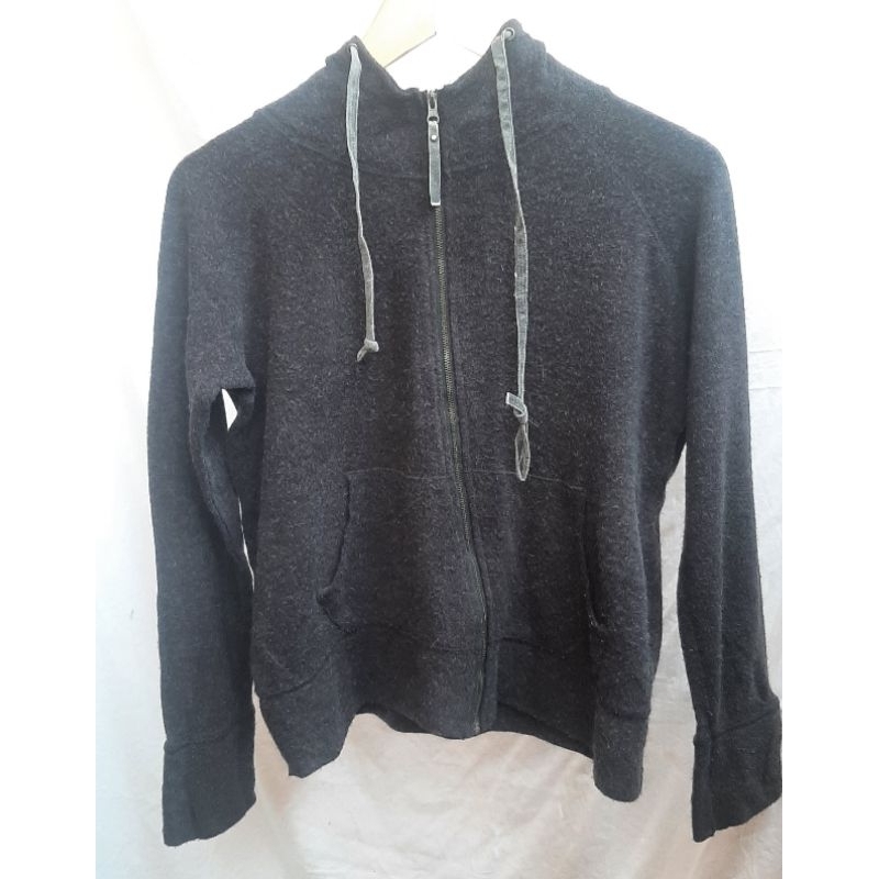 JAKET HOODIE VINTAGE WANITA PRIA UNISEX HITAM ABU SWEATER LIKE NEW PRELOVED PL PRE❤