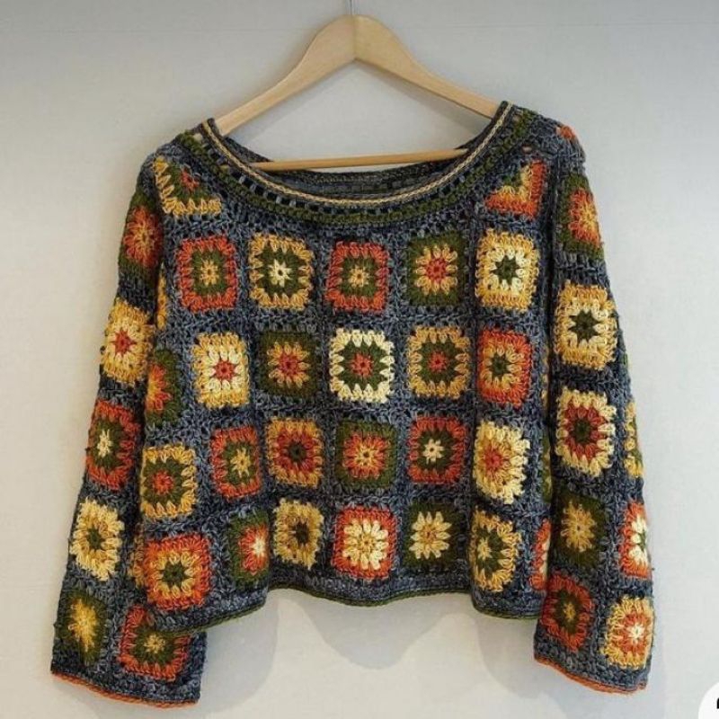 crop sweater rajut handmade